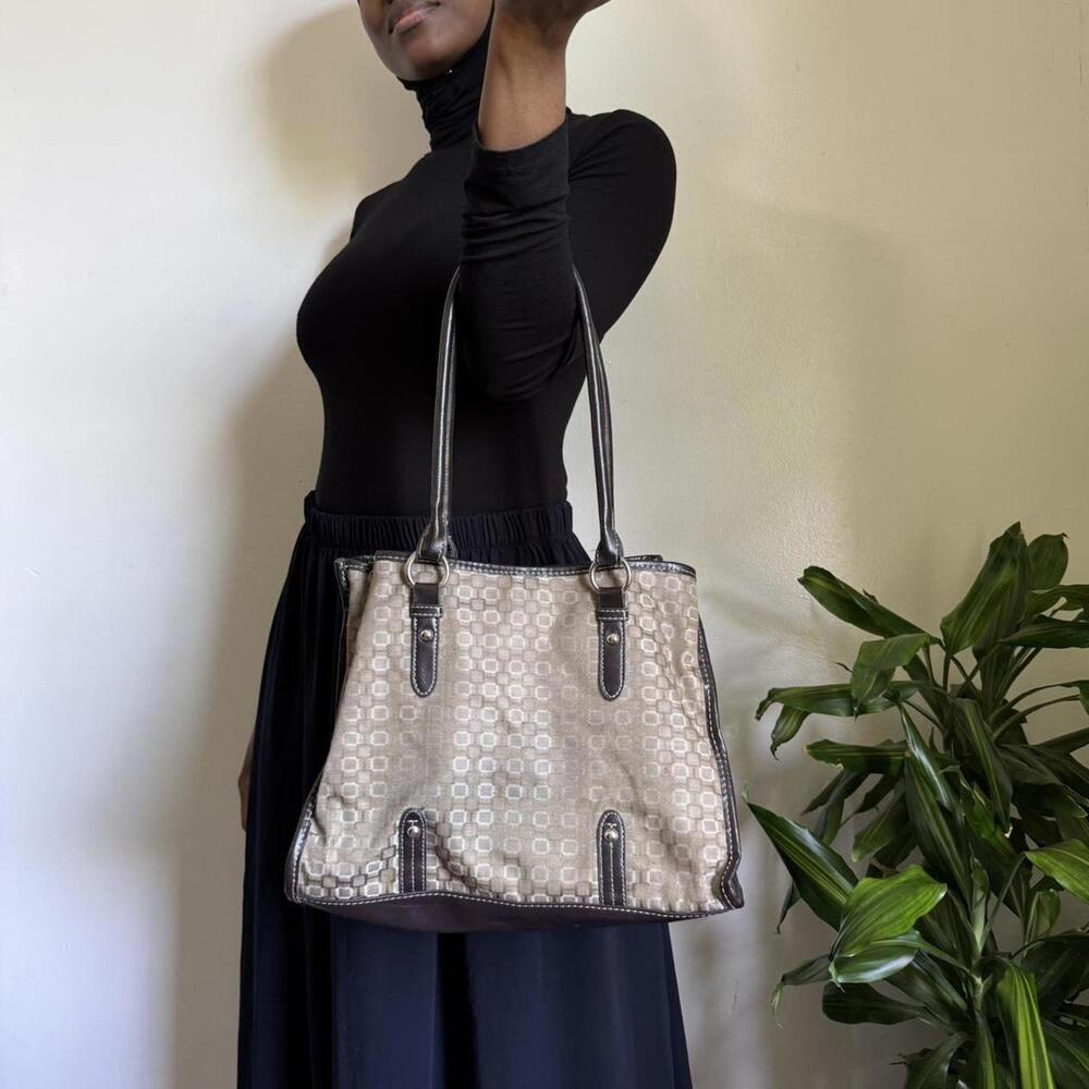 Vintage Merona Y2K canvas coquette tote shoulder‎ bag - Picture 4 of 5